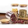 DecentGadget Glass Jar Storage Canisters Tea Containers Airtight Bamboo Sealing Lid (12-Ounce)