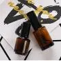 5 STÜCKE 15ML/0.5 OZ Wiederbefüllbare Leere Runde Braune Glas Nagelpolierflaschen mit Schwarzer Kappe und Pinsel Nagellack-Vials Lagerbehälter