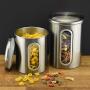 Canister Sets for the Kitchen - Brushed Stainless Steel - Anti fingerprint Coating - Sugar and Flour Canisters Set of 4 - Food Storage Containers