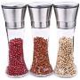 JUSTDOLIFE Pepper Mill Set Fashion Pepper Grinder Tall Glass Body Premium Stainless Steel Salt Mill 2 Pcs