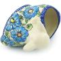 Polish Pottery 4?-inch Bunny Shaped Jar (Bold Blue Poppies Theme) Signature UNIKAT + Certificate of Authenticity