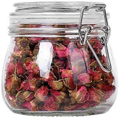 ComSaf Airtight Glass Canister Set with Lids 17oz Food Storage Jar Round - Storage Container with Clear Preserving Seal Wire Clip Fastening for Kitchen Canning Cereal,Pasta,Sugar,Beans,Spice