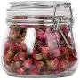 ComSaf Airtight Glasbehälter Set mit Deckeln 17oz Lebensmitteleimer Rund – Aufbewahrungsbehälter mit Klarer Erdsiegel-Klemmsicherung für Küche Einkochen Müsli, Pasta, Zucker, Bohnen, Gewürze