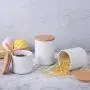 Food Storage Jar, Ceramic Kitchen Canisters with Airtight Seal Bamboo Lid, Food Storage Canister for Tea, Coffee Bean, Spice, Sugar, 500ml/ 700ml/ 800ml (10.3x9.3cm,500ml) Food Storage Jar, Ceramic Kitchen Canisters with Airtight Seal Bamboo Lid, Food Storage Canister for Tea, Coffee Bean, Spice, Sugar, 500ml/ 700ml/ 800ml (10.3x9.3cm,500ml)