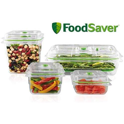 FoodSaver B01AJJ1WNA FA4SC35810-000 Fresh Vacuum Seal Food and Storage Containers, 4-Piece Set, Clear, Multi