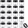 20 Stückrunde Behälter Set aus Kunststoff für Kosmetik mit Deckel (Schwarz, 60 ml / 2 oz)