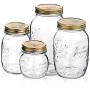 Glasbehälter Set von 4, Schwebeflaschen zur Aufbewahrung, Küchenaufbewahrung, Frischhaltebehälter, Glasflaschen zur Lagerung.