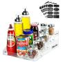 TBwisher Acrylic Spice Rack Organizer - 4 Tiers Kitchen Seasoning Shelf Stand Holder ＆ 40 pieces Storage Stickers Labels for Spice Jars (Acrylic)