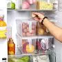 Transparente Kühlschrank Organizer Aufbewahrungsbox mit Griff, Lebensmittelbeutel - Kunststoff Lebensmittelabdeckungen, Kunststoff Aufbewahrungsbehälter, Lebensmittel Reißverschlusssäcke, Vakuumdichtungsbeutel Rollen