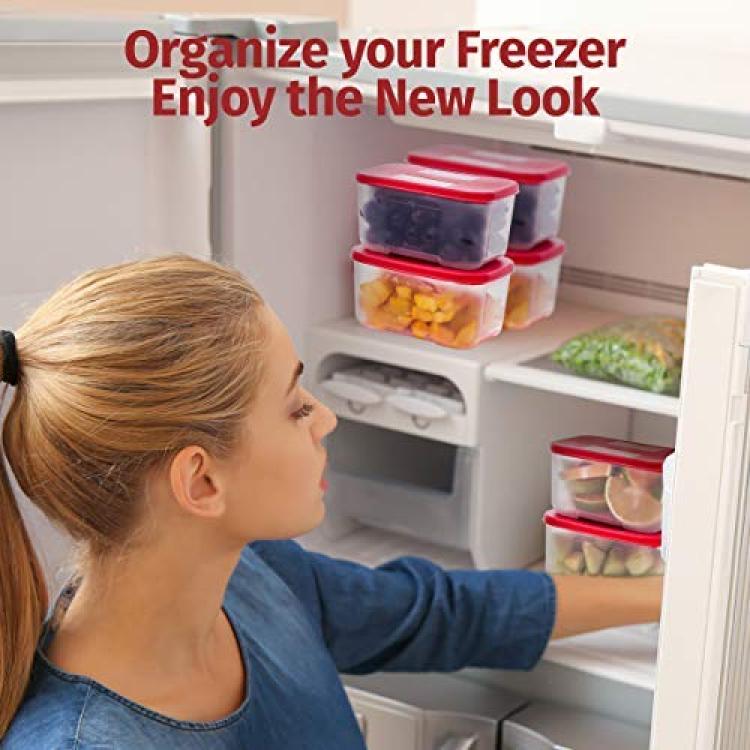 Quicker Defrost- Reusable Freezer Containers with Lids Set of 4