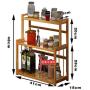 DYSND Kitchen shelf3-Layer Spice Herbal Rack with Adjustable Height, Bamboo Kitchen Countertop Storage Box for Seasoning Jars and Bottle StorageStorage Holder