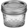 Ball 4-Ounce Quilted Crystal Jelly Jars with Lids and Bands, Set of 12 - 3 Pack (Total 36 Jars) with Cleaner Cloth