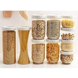 Tree House Food Storage Canisters, Versatile Plastic Box with Lids Canisters Sets for The Kitchen Pack of 10-B