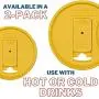 iLIDS Mason Jar Drink Lid, Regular Mouth, Yellow, Pack of 2 iLIDS Mason Jar Drink Lid, Regular Mouth, Yellow, Pack of 2