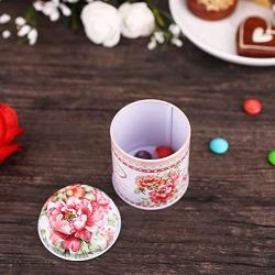 Springdoit 5cm (Diameter) x 7.2 cm (Height) Retro Tin Tea Storage Box, Tinplate Caddy Box for Home Kitchen Storage Containers Colorful Tins Round Tea Tins