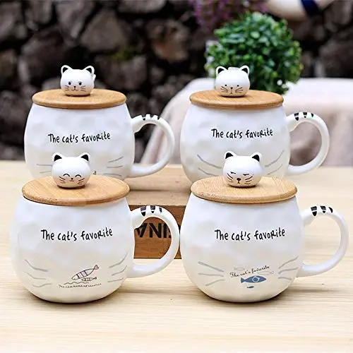 New Design Cat And Fish Animal Ceramic Mug With Spoon Wooden Cover Creative Coffee, Canister With Spoon - Vintage Ceramic Condiment Spoon, Rustic Spoon, Vintage Wooden Spoons, Spoon Wall Decor New Design Cat And Fish Animal Ceramic Mug With Spoon Wooden Cover Creative Coffee, Canister With Spoon - Vintage Ceramic Condiment Spoon, Rustic Spoon, Vintage Wooden Spoons, Spoon Wall Decor