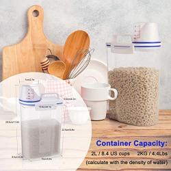 Rice Storage Container by ALZERO, Rice Storage Bin Cereal Containers Dispenser with BPA Free Plastic + Airtight Design + Measuring Cup + Pour Spout (2KG Capacities)