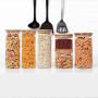 ComSaf Glass Food Storage Canisters with Lids Set of 3-30oz, BPA Free High Borosilicate Glass Cookies Jars with Sealing Bamboo Cover