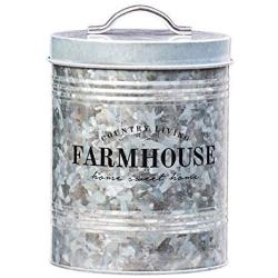 Amici Home A7CDI029R Farmhouse Galvanized Canister Canister-76 oz, 76 oz, Gray