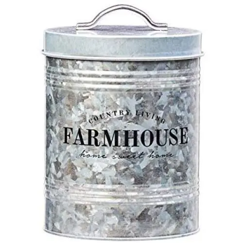 Amici Home A7CDI029R Farmhouse Galvanized Canister Canister-76 oz, 76 oz, Gray Amici Home A7CDI029R Farmhouse Galvanized Canister Canister-76 oz, 76 oz, Gray