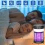 Elektro-Mücken-Zapper für Drinnen und Draußen, Elektrischer Mücken- und Fliegenabtötungs-Angel, Wasserdichter Solar-Beleuchtungs-Mückenlampen mit 3 Lichtmodi, USB Typ C Solar-Laden für Zuhause, Wandern, Hof, Terrasse