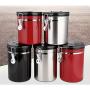 MagiDeal1.5L Kitchen Tea Coffee Candy Canister Stainless Steel Storage Pot Jar - Red, 11.8x15.6cm - Silver, 11.8x15.6cm