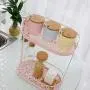 ZGFY 2er Schicht Lebensmittelaufbewahrungskasten für Schränke, Speisekammer, Kühlschrank, Schreibtisch Organizer für Gewürze, Condiments, Backzutaten - Pink