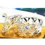 FUYU Embossed Crystal Lead Free Glass Sugar Storage Jar Candy Snack Jar with Lid