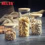 | Storage Bottles & Jars | Food Storage Bottles Glass Jar Sealed Cans with Bamboo Cover Large Capacity Tampion Cereals Glass Bottle Tea Box R0033 | by HUDITOOLS | 1 PCs