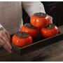 3pcs/set Creative ceramic persimmon Candy Container Meaningful Luck Gifts Food Storage Container Desktop Home Decoration for Serving Tea, Coffee and Spice