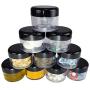 ZaVBe 30 Gram ML 1oz Jar, 50 pieces, Cosmetic Sample Empty Container, Plastic, Round Pot Black Screw Cap Lid, 30g Bottle, Make Up, Eye Shadow, Pot, Nails, Powder, Paint, Jewelry