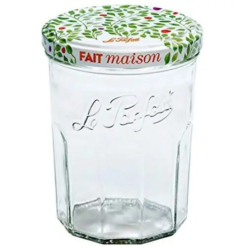 Le Parfait Jam Jar - 385ml Faceted French Glass Jelly Jar w/Twist Lid, Berry, 13oz (Pack of 6) Le Parfait Jam Jar - 385ml Faceted French Glass Jelly Jar w/Twist Lid, Berry, 13oz (Pack of 6)