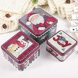 Mei Yun 3Pcs/set Gift Wrap Boxes Christmas Candy Jar Container Storage Box Party Candy Box Gift Boxes (Red)