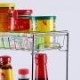 GBX Kitchen Cabinet Shelf Organiser,Shelf Racks Home Spice Rack Supplies Shelf Spice Jar Storage Rack Floor Storage Shelf Condiment Box Corner Frame