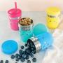 Elk and Friends Stainless Steel Cups | Mason Jar 10oz | Kids & Toddler Cups with Silicone Sleeves & Silicone Straws with Stopper | Sippy cups, Spill proof cups for Kids, Smoothie Cups