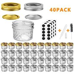 Spice Jars, SPANLA 24 Pack 4oz Small Glass Jars with Airtight