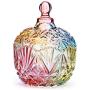 Multi-purpose Candy Jar, Retro Food Jewelry Storage Box With Lid Colorful Glass Spice Pots-small