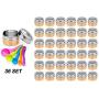 Stainless Steel Magnetic Spice Jars - Bonus Measuring Spoon Set - Airtight Kitchen Storage Containers - Stack on Fridge to Save Counter & Cupboard Space (Set of 36 PCS - Gold)