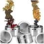 DSWSSH Decorative Jewelry Boxes Magnetic Spice Holder Stainless Steel Pot Herb Storage Jar Box Cookware Stand Dustproof Visible Spice Jar Burette