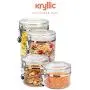 Set von 4 luftdichte Behälter mit Deckeln für Mehl, Cerealien, Kaffee, Reis – Acryl, Kunststoff, Klar Glas – luftdichte Behälter für die Küche