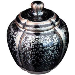 Home Décor Ceramic Jar Kitchen Flour Storage Tank Office Tea Container Home Kimchi Container Tea Cake Storage Jar Decorative Accessories (Color : Black, Size : 5.75.810.1cm)