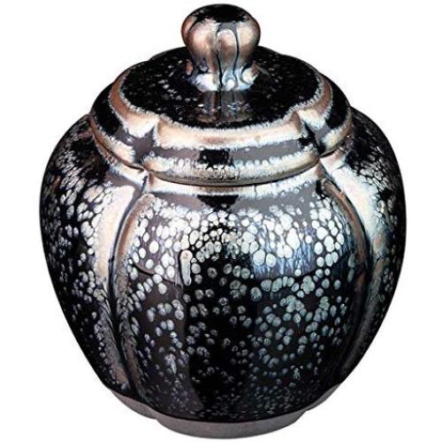 Keramikbehälter für den Haushalt, Küche, Büro, Tee, Kimchi, Torten – dekorative Aufbewahrungstanks (Farbe: Schwarz, Größe: 5.75 x 8.1 x 10.1 cm)