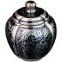 Keramikbehälter für den Haushalt, Küche, Büro, Tee, Kimchi, Torten – dekorative Aufbewahrungstanks (Farbe: Schwarz, Größe: 5.75 x 8.1 x 10.1 cm)