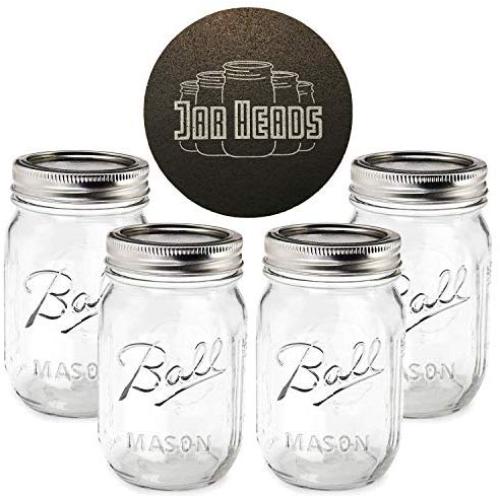 Ensemble de bocaux en verre Mason de 4 pièces de 473 ml avec ouvre-bocaux anti-dérapant – Collection Heritage. Ensemble de bocaux en verre Mason de 4 pièces de 473 ml avec ouvre-bocaux anti-dérapant – Collection Heritage.