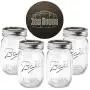 Ball Mason Jars 16 oz Bundle with Non Slip Jar Opener- Set of 4 16 Ounce Size Mason Jars with Regular Mouth - Canning Glass Jars with Lids, Heritage Collection