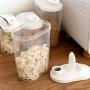 LLJEkieee Portable Plastic Food Storage Box Transparent Cereal Dispenser Kitchen Food Grain Rice Container (1000ml)