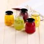 Amao 6Pcs,3oz Mini Glass Jars with Black Lids for Jam, Honey Jelly Party Wedding Favors Kitchen Storage