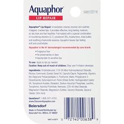 Aquaphor Lip Repair Ointment - Long-Lasting Moisture to Soothe Dry Chapped Lips