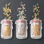 elegantstunning Mason Jar Pattern Sealing Food Bags for Cookies Snacks Spice Storage Large 3 pcs