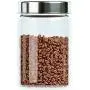 Home Intuition Round Glass Canister Set with Stainless Steel Lids, 4 Pieces Home Intuition Round Glass Canister Set with Stainless Steel Lids, 4 Pieces